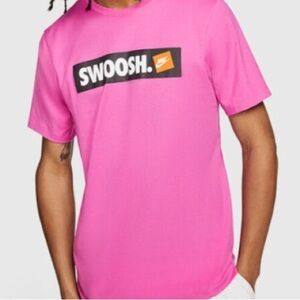 Nike Bright Pink Swoosh Logo Tee